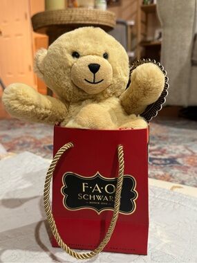 FAO Schwarz Plush Bear in a Bag